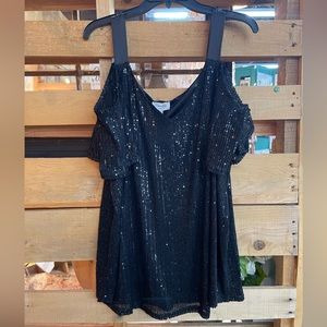 NWT Siren Lily Plus Sequin Top A232SH